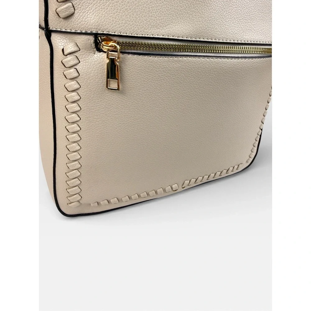 BADGLEY MISCHKA New York The Ann Backpack Purse Vegan Leather Beige NWT